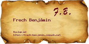 Frech Benjámin névjegykártya